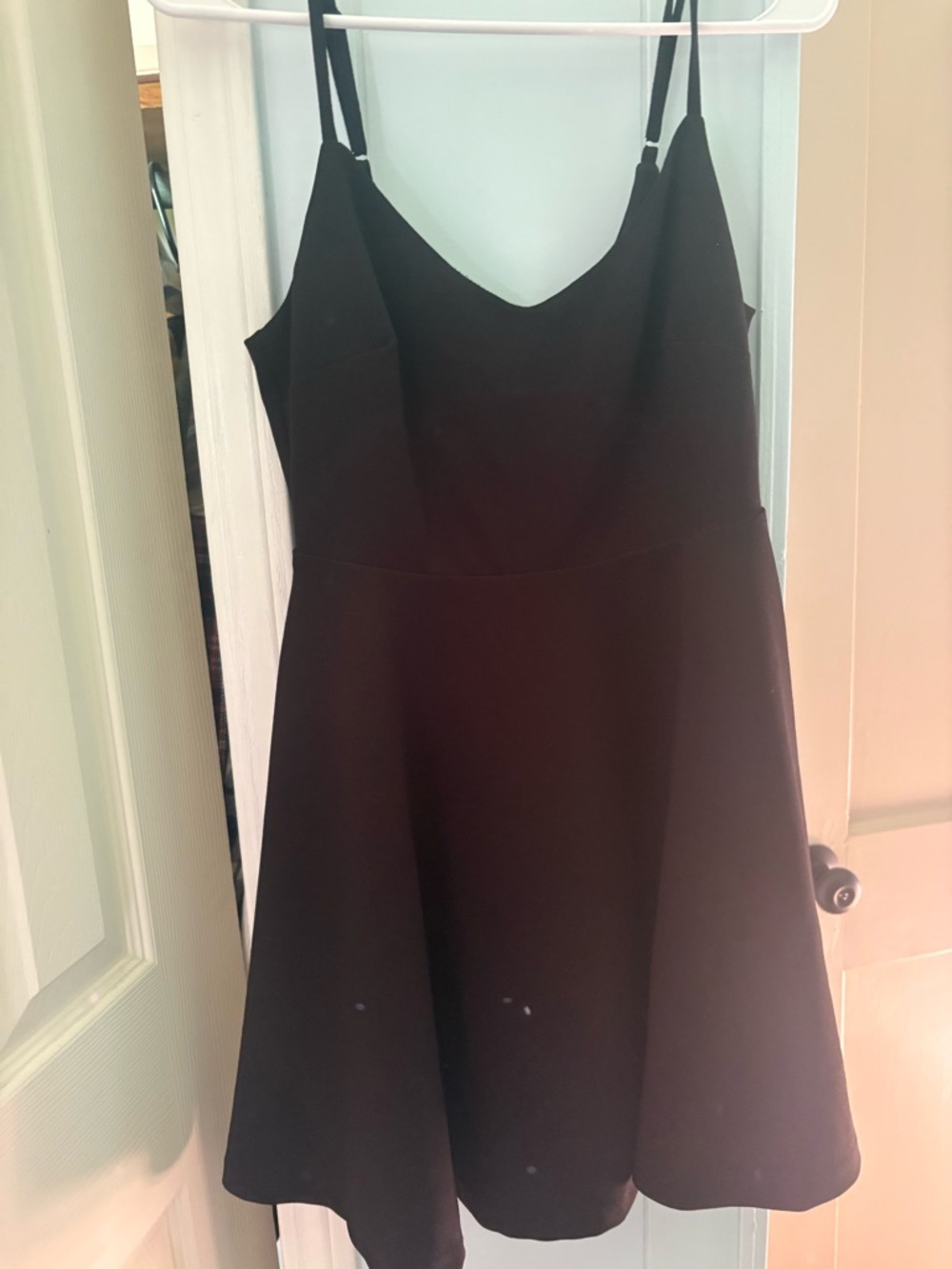Lulu's Black Spaghetti-Strap Fit-and-Flare Mini Dress